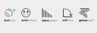 Унитаз подвесной GSI KUBE X 9413FR509 550 мм х 360 мм, c Genius Flush, с крепежом, цвет Белый матовый