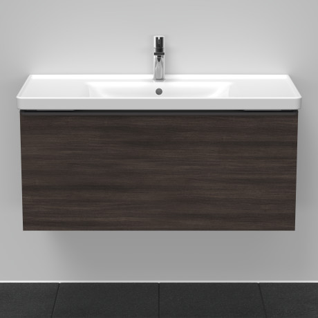 Тумба подвесная под раковину DURAVIT D-Neo DE425605353 984 мм х 452 мм, с одним выдвижным ящиком, каштан тёмный