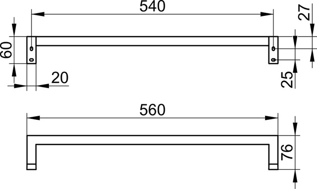 Полотенцедержатель KEUCO EDITION 90 Square 19101 010600 600 мм, хром