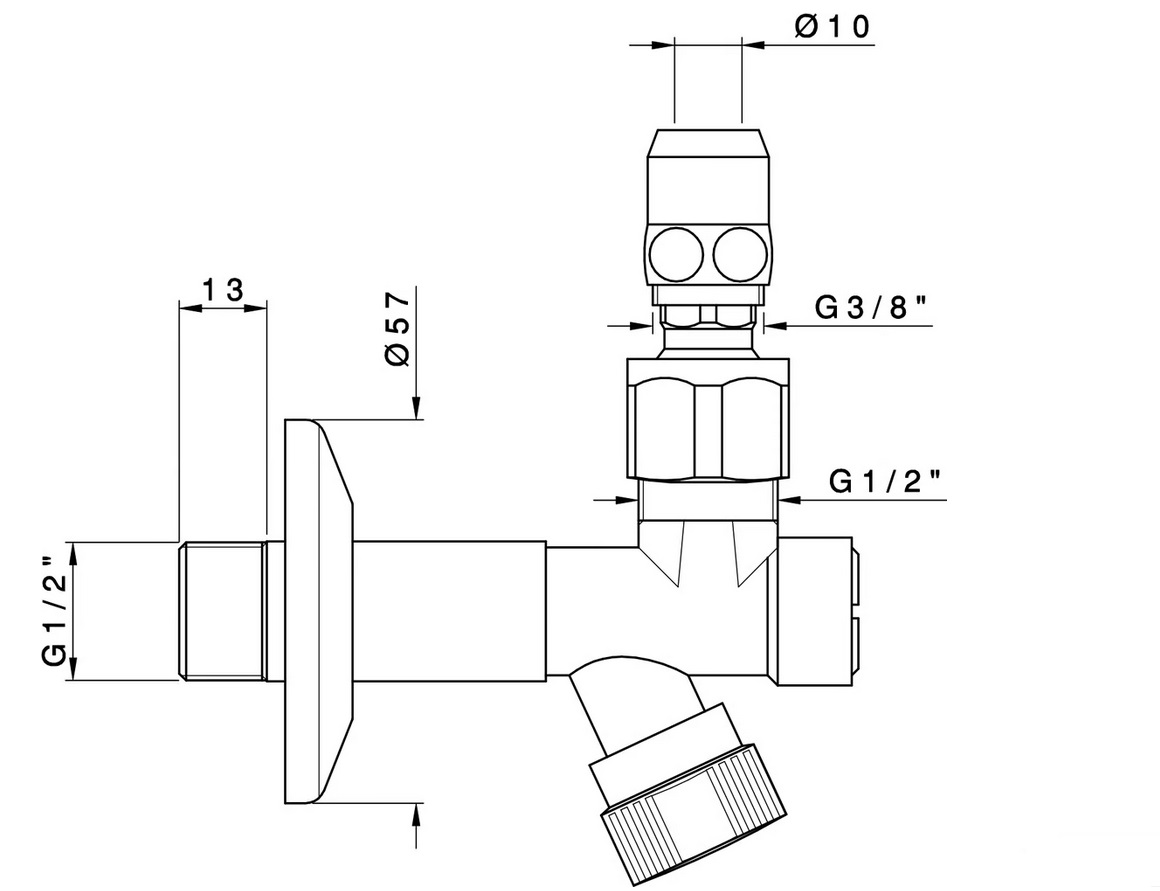 Стоп-фильтр без трубки NICOLAZZI DOCCIA 5578BZCOPPIA Бронза