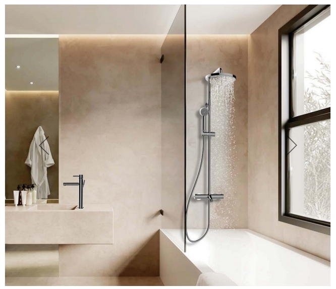 Душевая стойка BOSSINI ELIOS L10402.1.030 с термостатом для душа, верхним и ручным душем и шлангом, хром