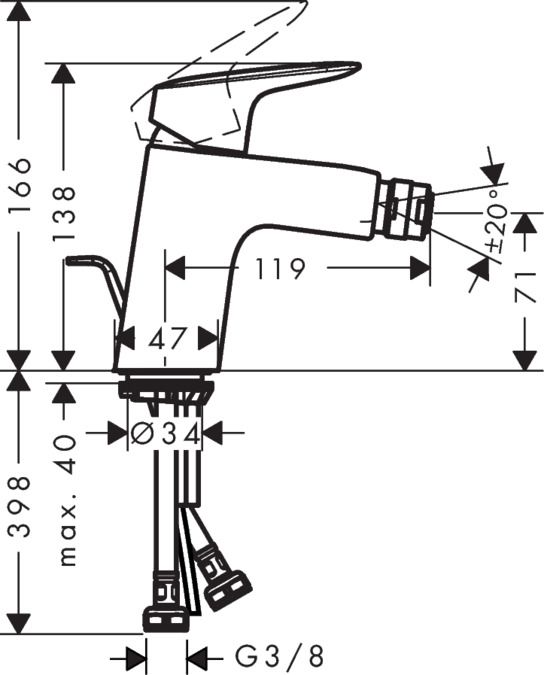 Смеситель для биде Hansgrohe Logis 71204000 хром
