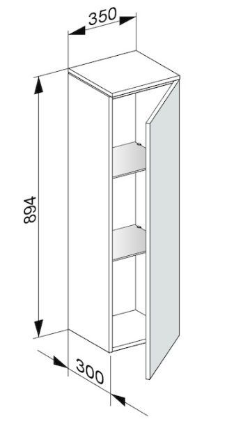 Средний шкаф Keuco Edition 400  31720 370002 корпус/фасад структурный лак трюфель