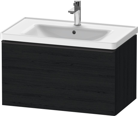 Тумба подвесная под раковину DURAVIT D-Neo DE425501616 784 мм х 452 мм, с одним выдвижным ящиком, чёрный дуб