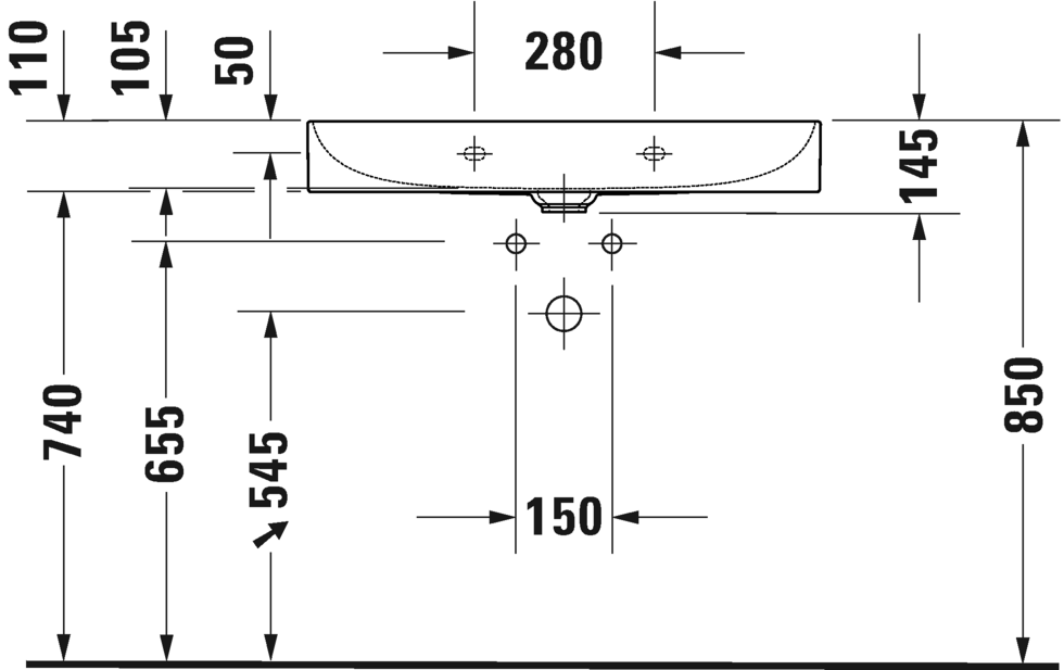 Раковина подвесная Duravit DuraSquare 2353800041 80х47см