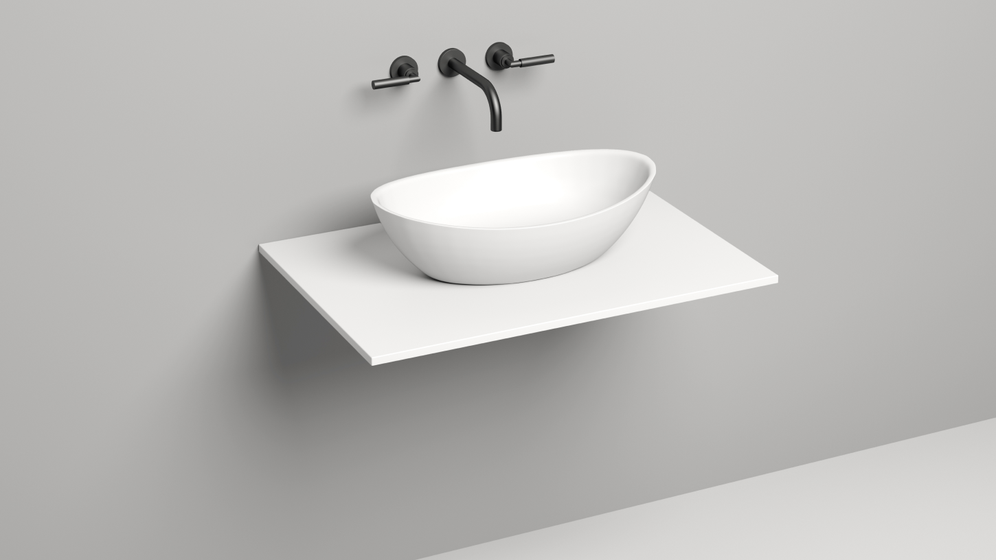 Столешница прямоугольная SALINI COSTA 200121M 800х500х15мм, S-Stone, цвет Белый матовый