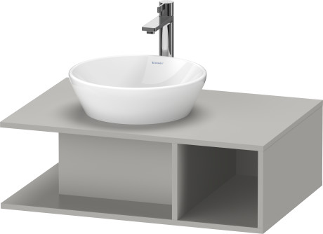 Тумба подвесная под раковину DURAVIT D-Neo DE492800707 800 мм х 550 мм, с консолью, с открытой полкой справа, бетонно-серый матовый