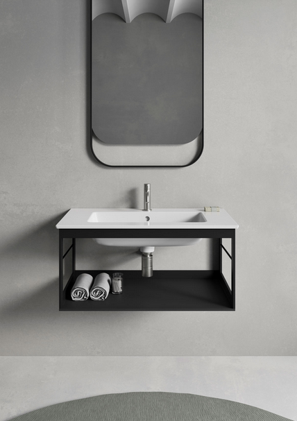 Раковина накладная/подвесная GSI PURA 8885011 820 мм х 460 мм, без отверстия под смеситель, с переливом, цвет Белый глянцевый