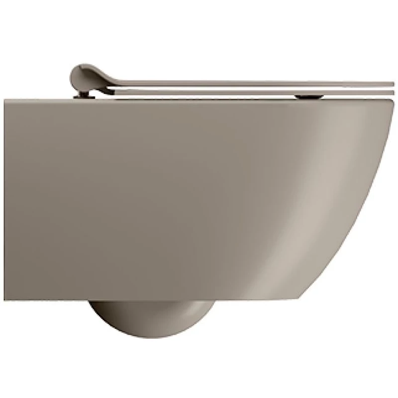 Унитаз подвесной безободковый GSI PURA 8815FR505 550 мм х 360 мм, с Swirlflush 2.0, с крепежом, цвет Tortora Matte (старый артикул 881505 / 8815FR205)