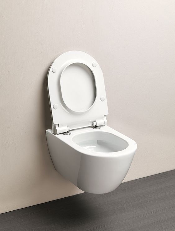 Унитаз подвесной безободковый GSI PURA 881511 550 мм х 360 мм, с Swirlflush, для крепежа FISR2, белый глянцевый
