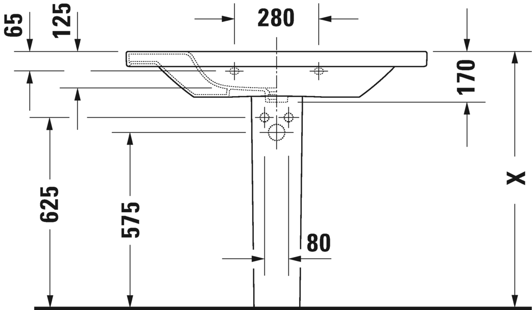 Раковина встраиваемая сверху Duravit DuraStyle 23201000001 с отверстием под смеситель, с переливом, с покрытием WonderGliss, белая