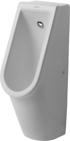 Писсуар подвесной электронный Duravit Starck 3 Rimless 0827252000 с питанием от батареек, без "мушки", без смывного края, белый