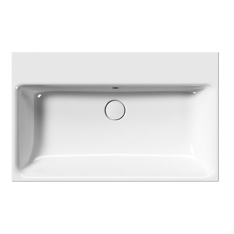 Раковина накладная/подвесная GSI NUBES 9622011 800 мм х 500 мм, без отверстия под смеситель, с переливом, белая глянцевая