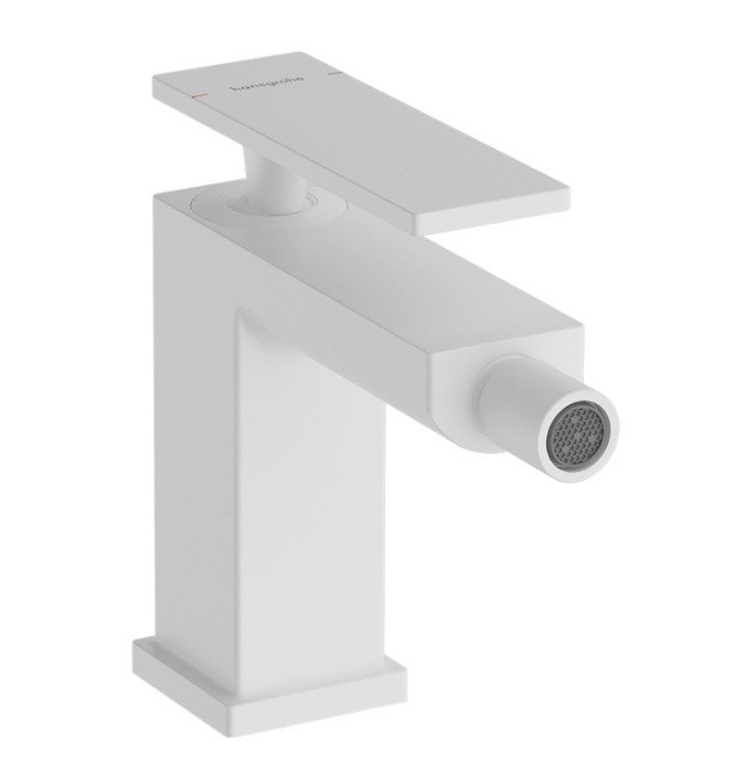Однорычажный смеситель для биде Hansgrohe Tecturis E 73200700 со сливным гарнитуром, цвет Белый матовый