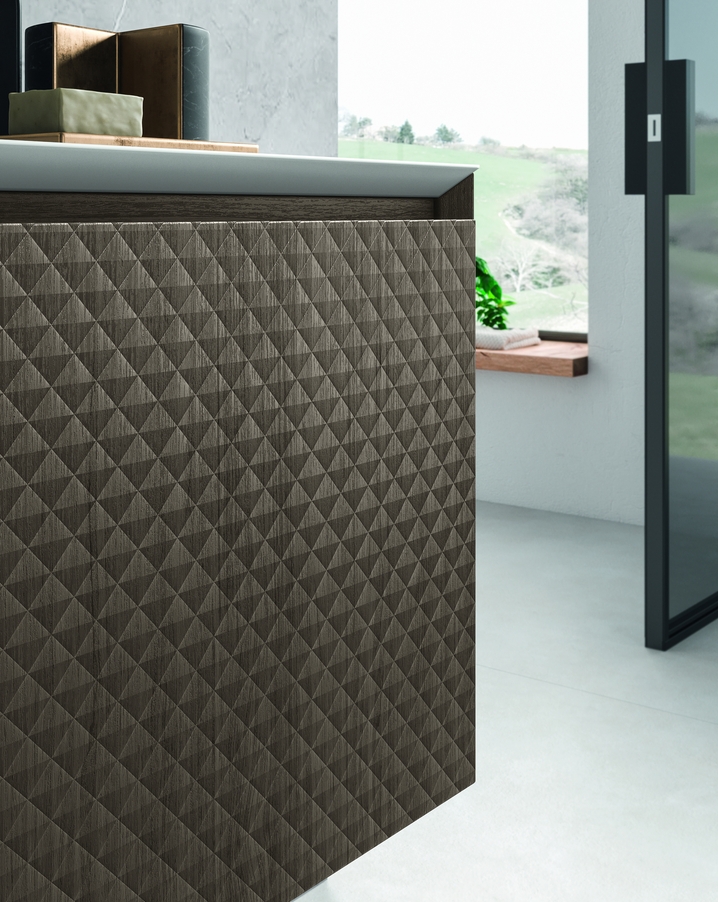 Комплект мебели BMT IKON IK-03    1400х2000х502 мм, раковиной, полкой и зеркалом, цвет Burnt Walnut