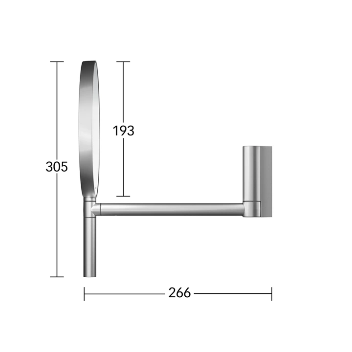 Зеркало косметическое двустороннее настенное KEUCO PLAN 17649 170002 без подсветки, алюминий серебристый анодированный