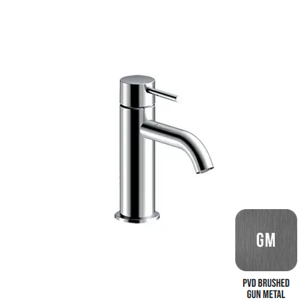 Однорычажный смеситель для раковины ALMAR WASH BASIN E214000.GM излив 118 мм, цвет Gun Metal