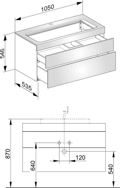 Тумба под умывальник Keuco Edition 400  31582 370100 корпус/фасад структурный лак трюфель