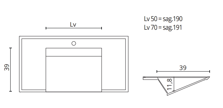 Раковина со столешницей BMT IKON TRIA RIM 870 811 109 02.4 TRR   1240х22х502 мм, с отверстием под смеситель, с бортиком, цвет белый матовый