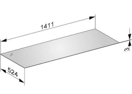 Декоративная верхняя крышка из кристаллина для боковой тумбы KEUCO EDITION 11 31326 579001 Чёрный глянцевый
