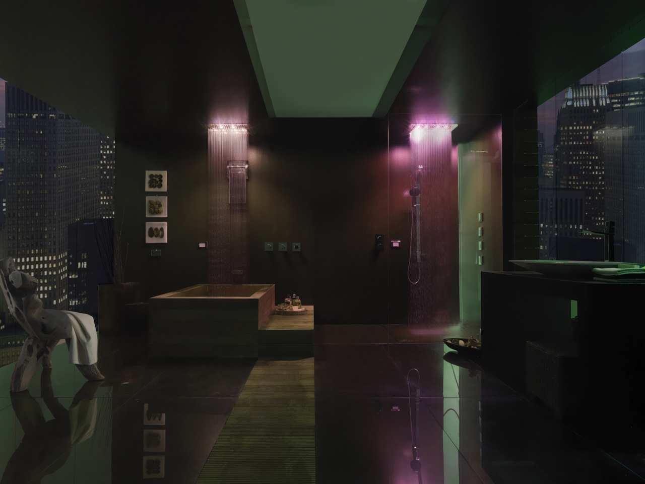 Верхний душ Bossini Dream Rectangular H37455 Хром с RGB хромотерапией