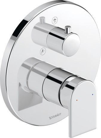 Внешняя часть смесителя для душа DURAVIT TULUM TU4210012010 диаметр 170 мм, с переключающим клапаном, хром