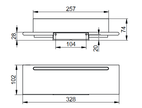 Полочка для душа KEUCO AVENO 14659 370000 со встроенным стеклоочистителем, с клеевым комплектом, цвет Чёрный матовый
