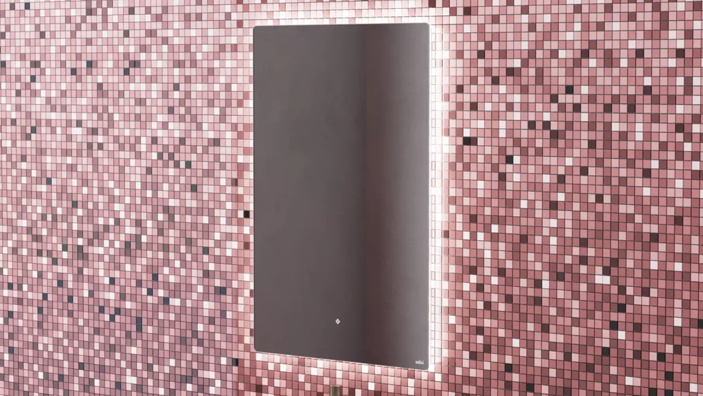 Зеркало с LED - подсветкой и подогревом SALINI OMBRA 27M018090BH 800х900х25мм, с сенсорным включателем, цвет Серый