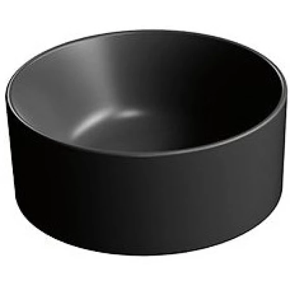 Раковина накладная круглая GSI KUBE X 943526 320 мм х 320 мм, без отверстия под смеситель, без перелива, цвет Чёрный матовый Ardesia