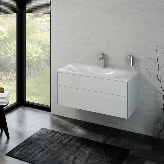 Комплект мебели KEUCO Royal Reflex.2  39604 210100 тумба 996 мм х 487 мм и умывальник 1000 мм х 490 мм, Белый глянцевый/белый