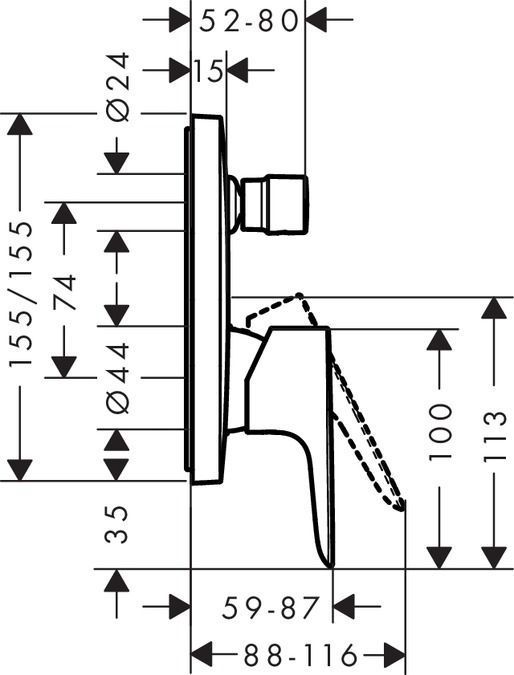Смеситель для ванны Hansgrohe Talis E 71745670 чёрный матовый