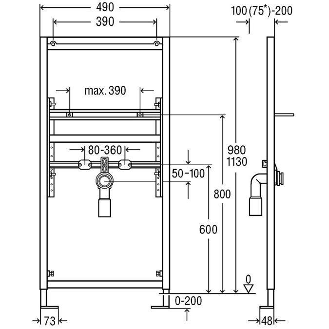 Инсталляция для раковины Viega Eco Plus 641023