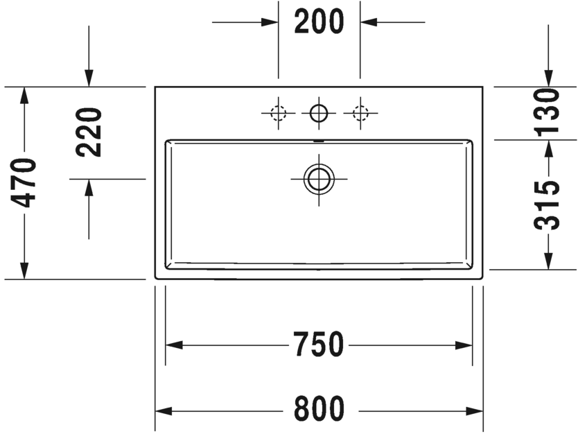 Раковина подвесная Duravit Vero Air 2350800000 80х47см