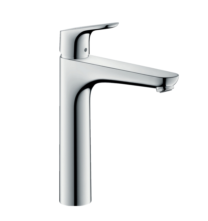 Высокий однорычажный смеситель для раковины HANSGROHE Focus 31532000 230 мм, без донного клапана, цвет Хром