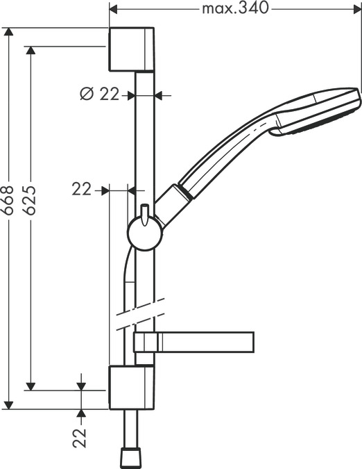 Душевой гарнитур Hansgrohe Croma 100 Vario Unica'C 27772000 с мыльницей хром