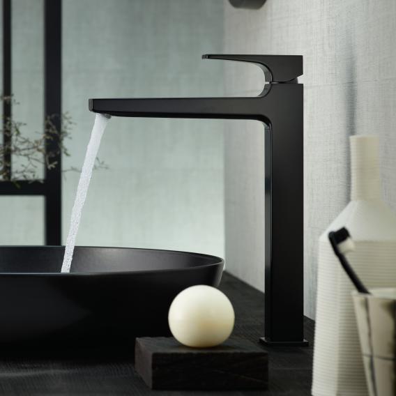 Смеситель для раковины однорычажный Hansgrohe Metropol 32512670 со сливным донным клапаном Push-Open, чёрный матовый