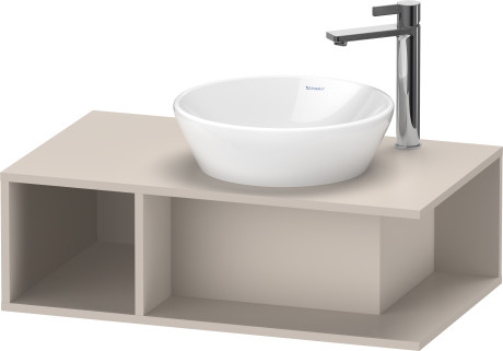 Тумба подвесная под раковину DURAVIT D-Neo DE493809191 800 мм х 480 мм, с консолью, с открытой полкой слева, серо-коричневый матовый