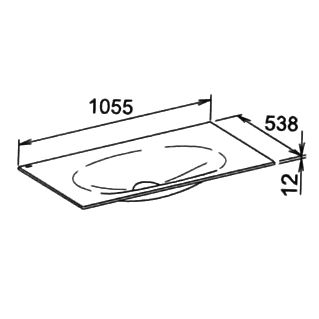 Раковина встраиваемая без отверстия под смеситель Keuco Edition Lignatur 33350 311000
