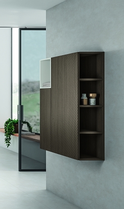 Комплект из двух открытых шкафов и полки BMT IKON IK-03.2    750х729х250 мм, цвет Burnt Walnut/Белый матовый