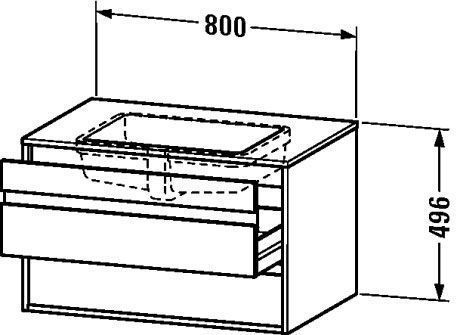 Тумба подвесная под раковину Duravit Ketho KT685401818 с двумя выдвижными ящиками, белый матовый (изделие снято с производства)