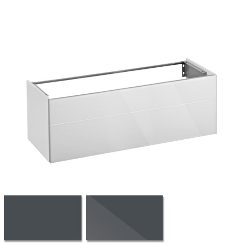 Тумба под раковину Keuco Royal Reflex 34080 110000 1296x450x487 мм 1 ящик корпус матовый лак фасад стекло антрацит