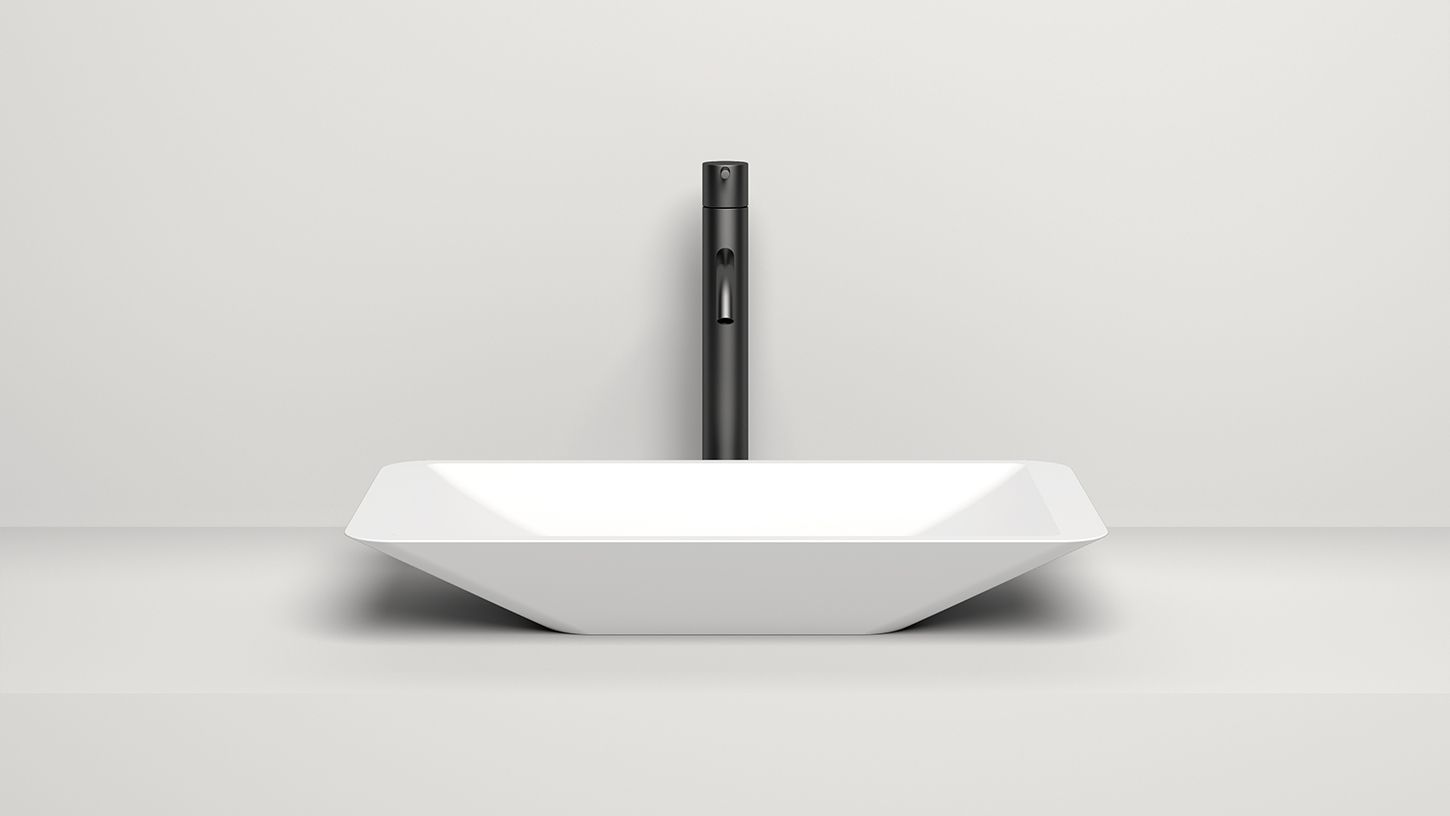 Раковина накладная прямоугольная SALINI CALLISTA 03 1101207SM 350х575х90мм, S-Stone, без донного клапана, цвет Белый матовый