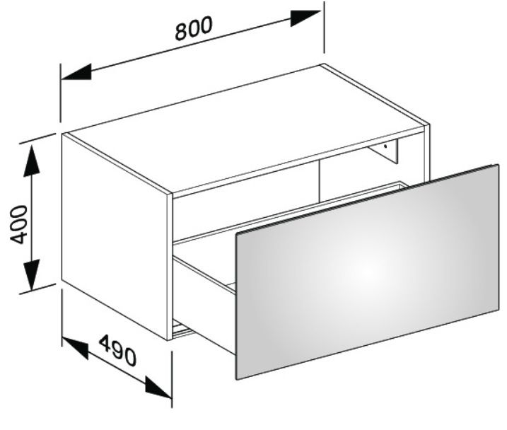 Боковая тумба Keuco Plan 32926 110000 корпус лак матовый антрацит, фасад стекло антрацит глянцевый