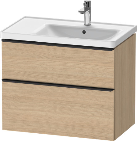 Тумба подвесная под раковину DURAVIT D-Neo DE435803030 784 мм х 452 мм, с выдвижным ящиком и выдвижным отделением, натуральный дуб