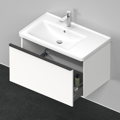 Тумба подвесная под раковину DURAVIT D-Neo DE425501818 784 мм х 452 мм, с одним выдвижным ящиком, белый матовый