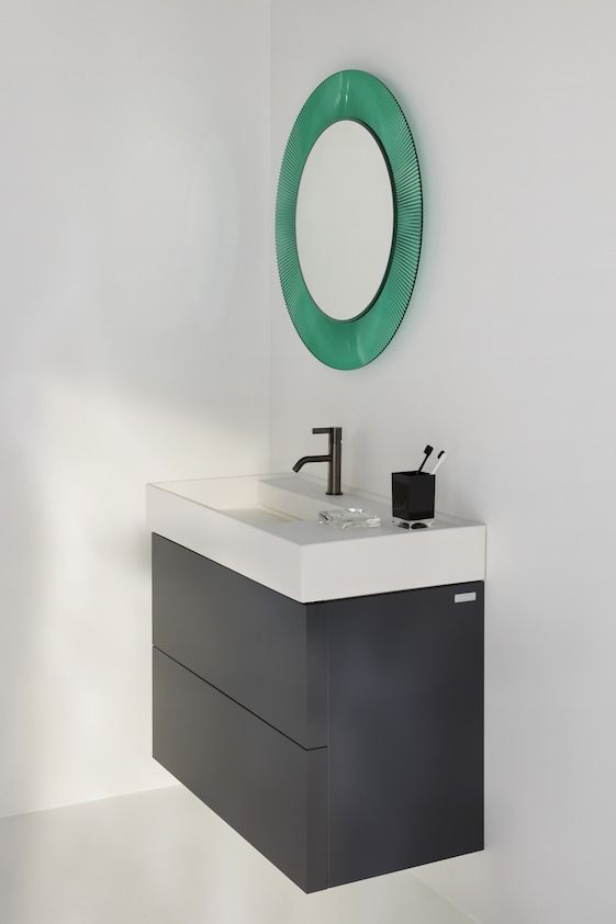 Зеркало круглое   Laufen  Kartell  3.8633.1.092.000.1  78 см, рама пластик зеленый изумрудный