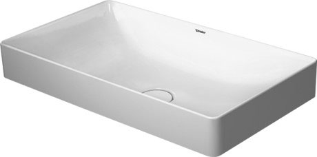 Раковина встраиваемая сверху Duravit DuraSquare 23556000001 без отверстий под смеситель, без перелива, с покрытием WonderGliss, белая