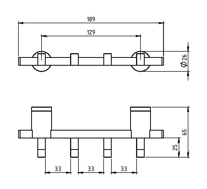 Крючок четверной Novaservis Metalia 2 6243.0 хром