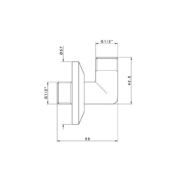 Шланговое подсоединение NICOLAZZI DOCCIA 5527CR для гибкого шланга, хром