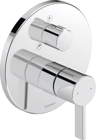 Cмеситель однорычажный для ванны DURAVIT D-Neo DE5210012010 скрытого монтажа, с перепускным клапаном, хром